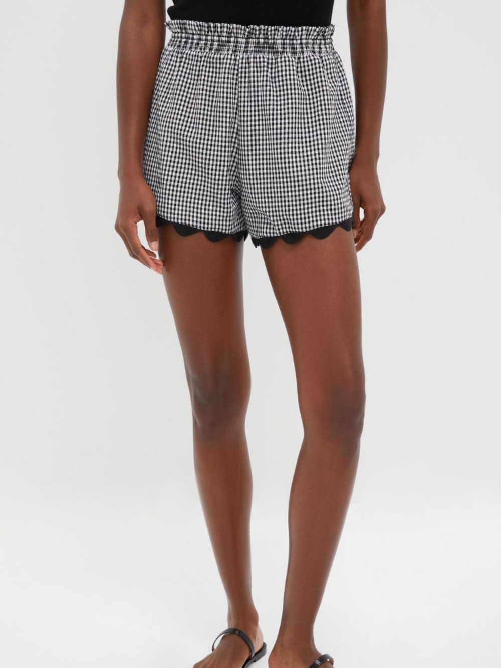 NWT Tuckernuck Black Gingham Ric Rac Ava Shorts